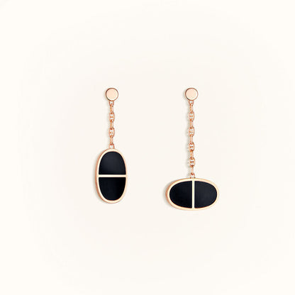 [Novalux]CHAINE VERSO BLACK CERAMIC EARRINGS