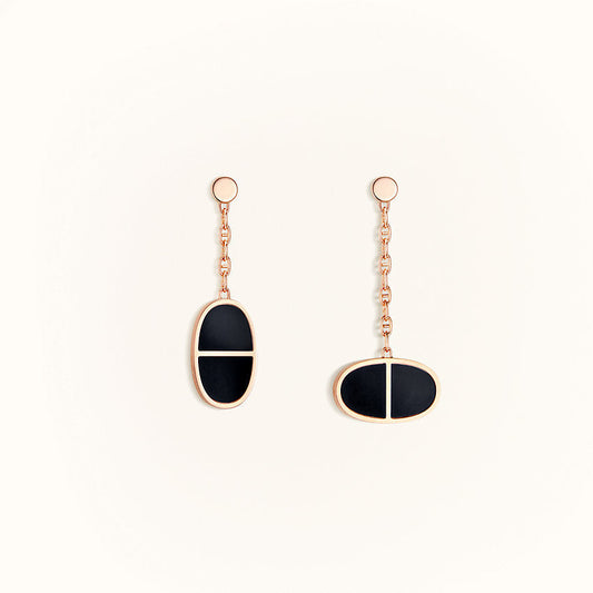 [Novalux]CHAINE VERSO BLACK CERAMIC EARRINGS