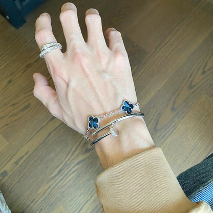 [Novalux]LUCKY CLOVER 5-MOTIF BRACELET - PIETERSITE COLLECTION