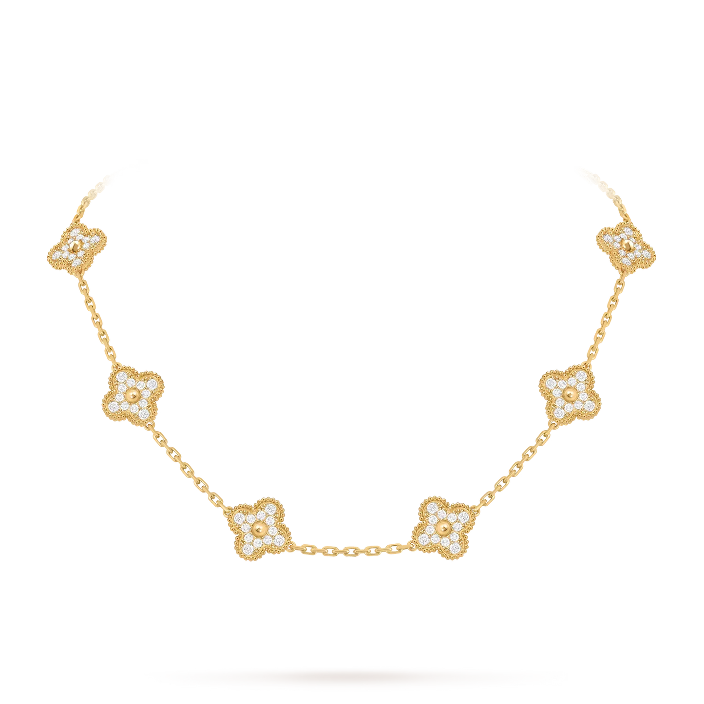 [Novalux]CLASSIC LUCKY 10-MOTIF CLOVER NECKLACE GOLD COLLECTION