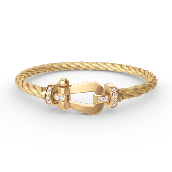 [Novalux]FORCE LARGE HORSESHOE HALF DIAMOND BRACELET - GOLD