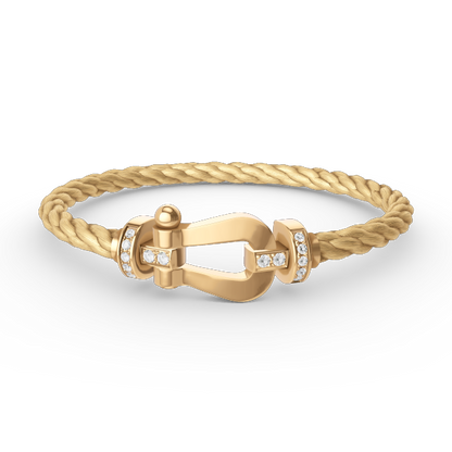 [Novalux]FORCE LARGE HORSESHOE HALF DIAMOND BRACELET - GOLD