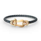 [Novalux]FORCE LARGE HORSESHOE HALF DIAMOND BRACELET - GOLD