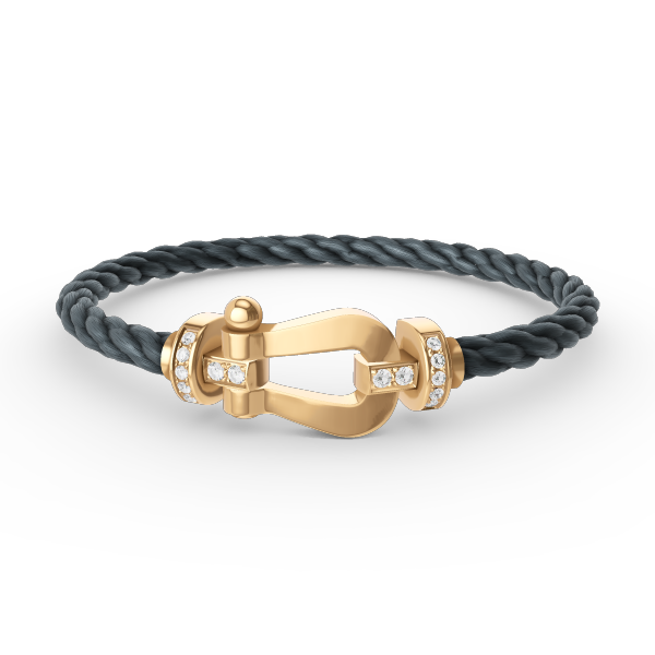 [Novalux]FORCE LARGE HORSESHOE HALF DIAMOND BRACELET - GOLD