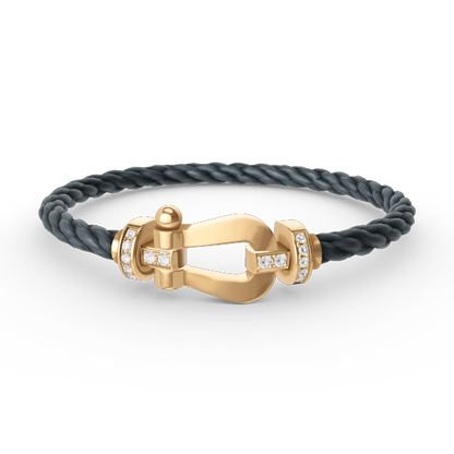 [Novalux]FORCE LARGE HORSESHOE HALF DIAMOND BRACELET - GOLD
