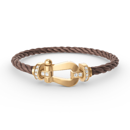 [Novalux]FORCE LARGE HORSESHOE HALF DIAMOND BRACELET - GOLD