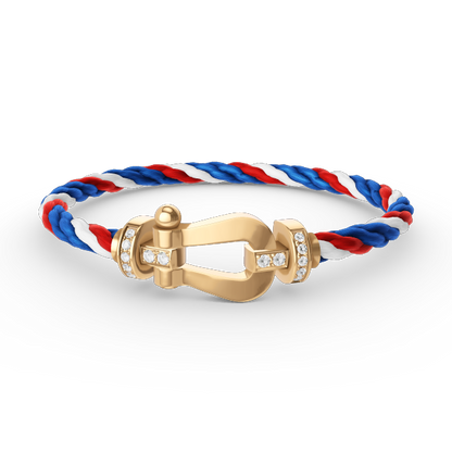 [Novalux]FORCE LARGE HORSESHOE HALF DIAMOND BRACELET - GOLD
