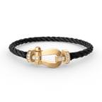 [Novalux]FORCE LARGE HORSESHOE HALF DIAMOND BRACELET - GOLD