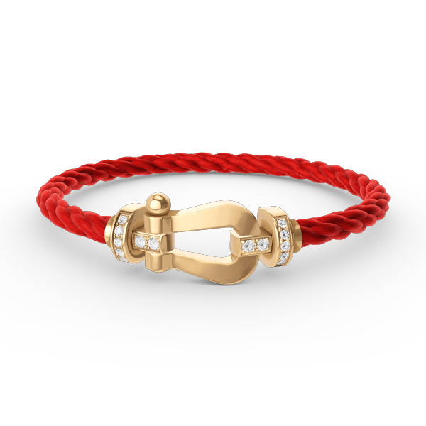 [Novalux]FORCE LARGE HORSESHOE HALF DIAMOND BRACELET - GOLD
