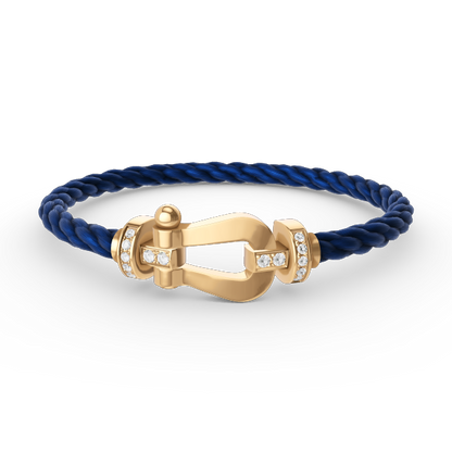 [Novalux]FORCE LARGE HORSESHOE HALF DIAMOND BRACELET - GOLD