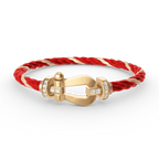 [Novalux]FORCE LARGE HORSESHOE HALF DIAMOND BRACELET - GOLD