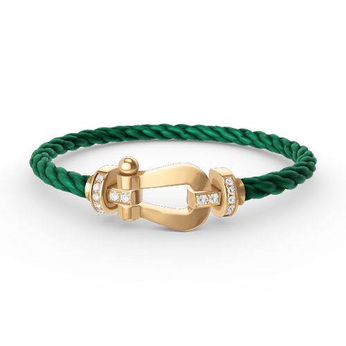 [Novalux]FORCE LARGE HORSESHOE HALF DIAMOND BRACELET - GOLD