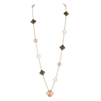 [Novalux]DETACHABLE 15-MOTIF CLOVER STATEMENT SET - GREY MOTHER-OF-PEARL & LASER