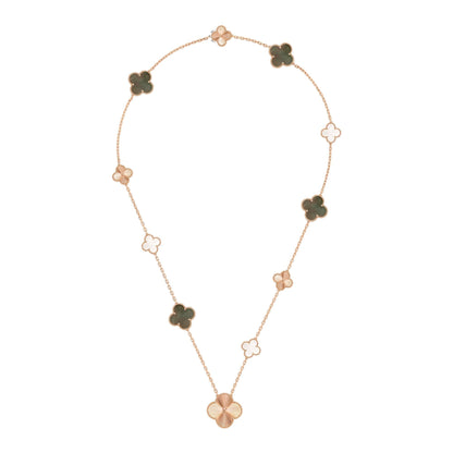 [Novalux]DETACHABLE 15-MOTIF CLOVER STATEMENT SET - GREY MOTHER-OF-PEARL & LASER
