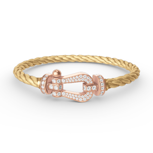 [Novalux]FORCE LARGE HORSESHOE FULL DIAMOND BRACELET - ROSE GOLD
