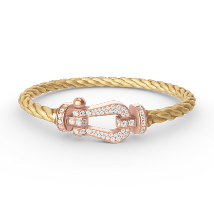 [Novalux]FORCE LARGE HORSESHOE FULL DIAMOND BRACELET - ROSE GOLD