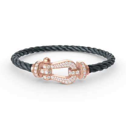 [Novalux]FORCE LARGE HORSESHOE FULL DIAMOND BRACELET - ROSE GOLD