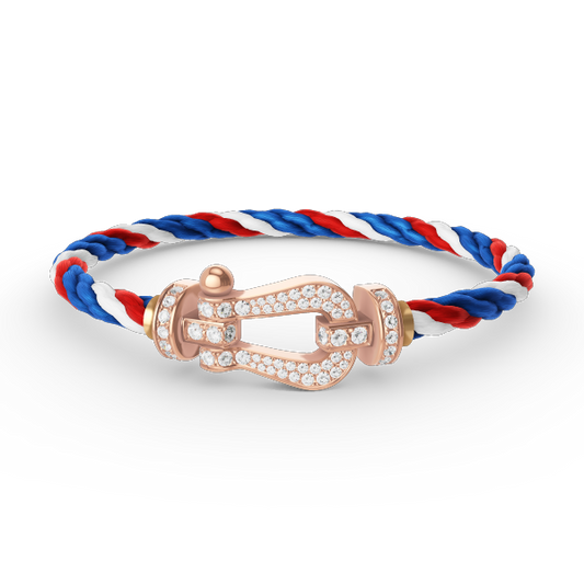 [Novalux]FORCE LARGE HORSESHOE FULL DIAMOND BRACELET - ROSE GOLD