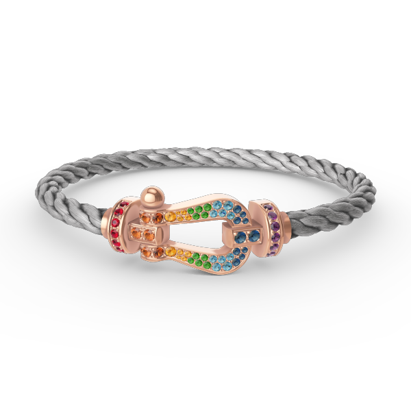 [Novalux]FORCE LARGE HORSESHOE COLORED DIAMOND BRACELET - ROSE GOLD