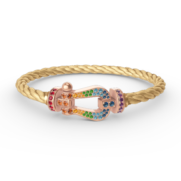 [Novalux]FORCE LARGE HORSESHOE COLORED DIAMOND BRACELET - ROSE GOLD