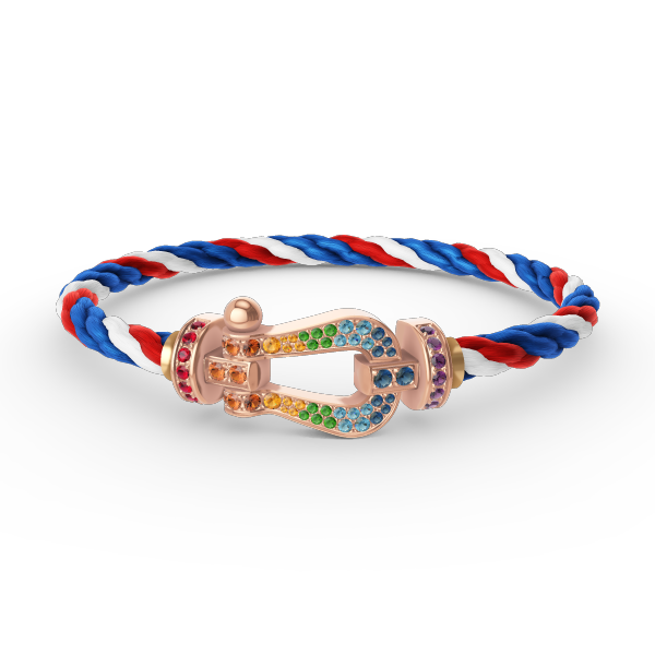 [Novalux]FORCE LARGE HORSESHOE COLORED DIAMOND BRACELET - ROSE GOLD
