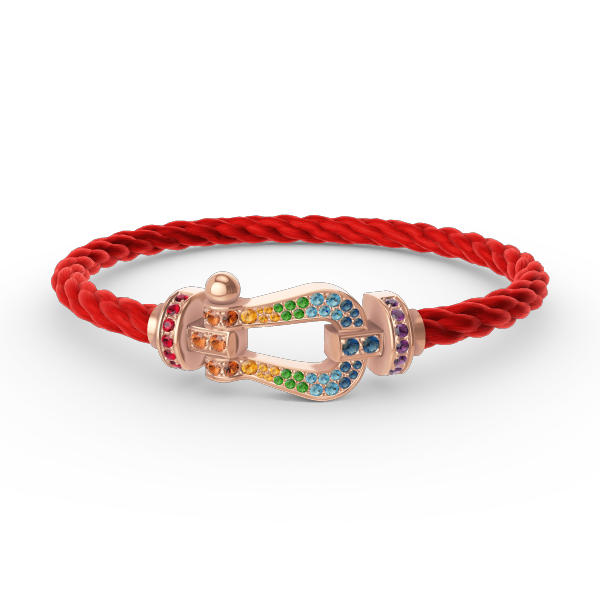 [Novalux]FORCE LARGE HORSESHOE COLORED DIAMOND BRACELET - ROSE GOLD