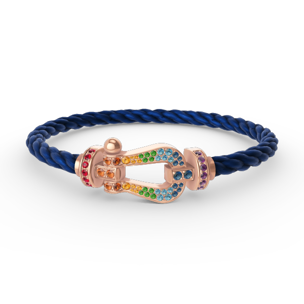 [Novalux]FORCE LARGE HORSESHOE COLORED DIAMOND BRACELET - ROSE GOLD