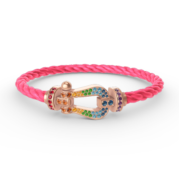 [Novalux]FORCE LARGE HORSESHOE COLORED DIAMOND BRACELET - ROSE GOLD