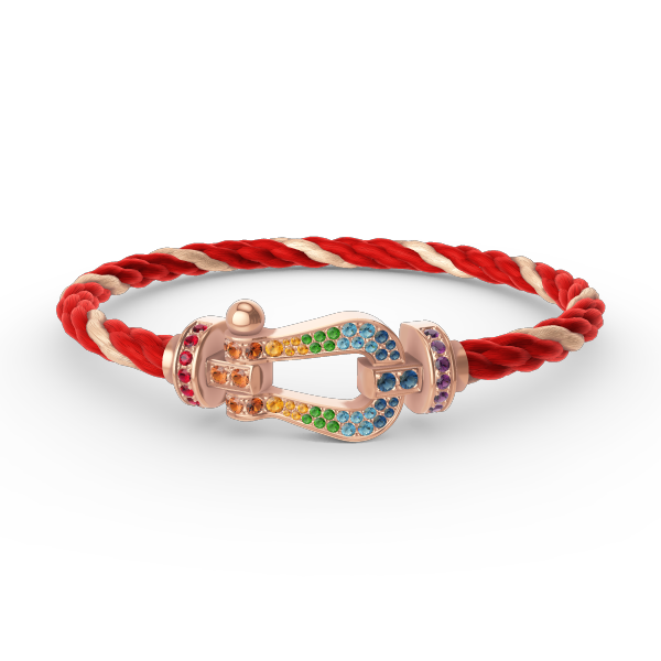 [Novalux]FORCE LARGE HORSESHOE COLORED DIAMOND BRACELET - ROSE GOLD