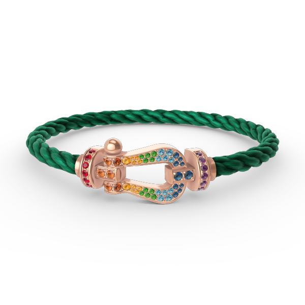 [Novalux]FORCE LARGE HORSESHOE COLORED DIAMOND BRACELET - ROSE GOLD