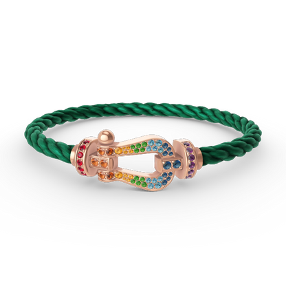 [Novalux]FORCE LARGE HORSESHOE COLORED DIAMOND BRACELET - ROSE GOLD