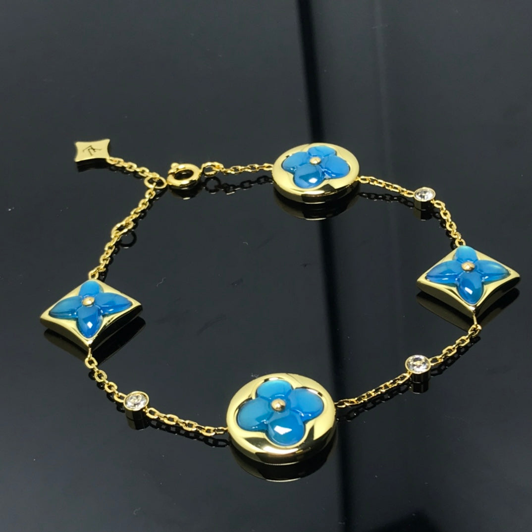 [Novalux]STAR AND SUN 4 MOTIF BLUE BRACELET