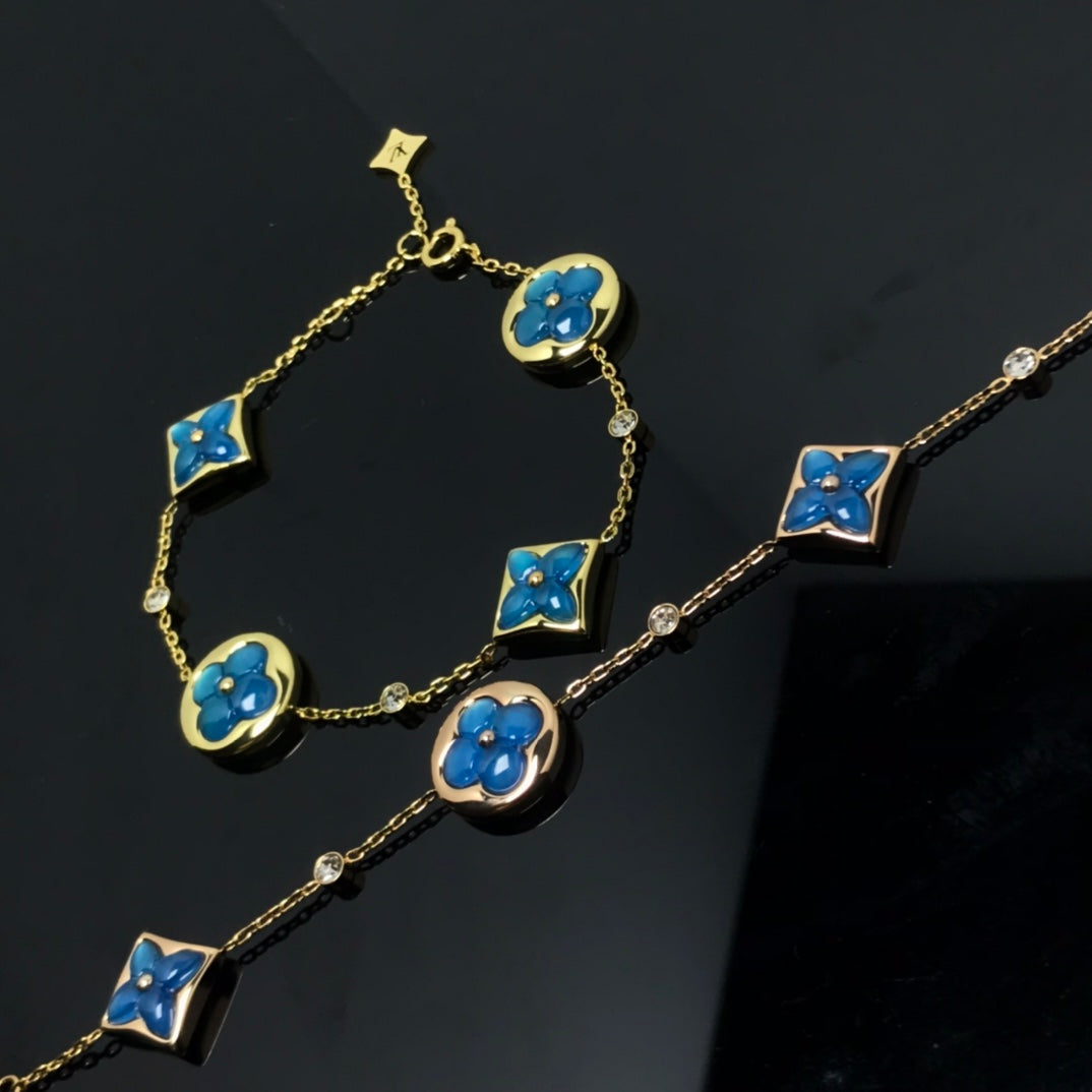 [Novalux]STAR AND SUN 4 MOTIF BLUE BRACELET