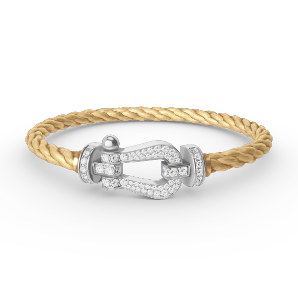 [Novalux]FORCE LARGE HORSESHOE FULL DIAMOND BRACELET - WHITE GOLD
