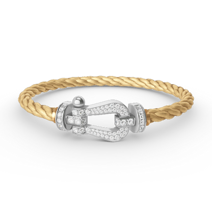 [Novalux]FORCE LARGE HORSESHOE FULL DIAMOND BRACELET - WHITE GOLD