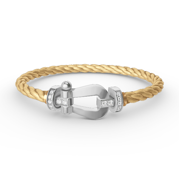 [Novalux]FORCE LARGE HORSESHOE HALF DIAMOND BRACELET - WHITE GOLD