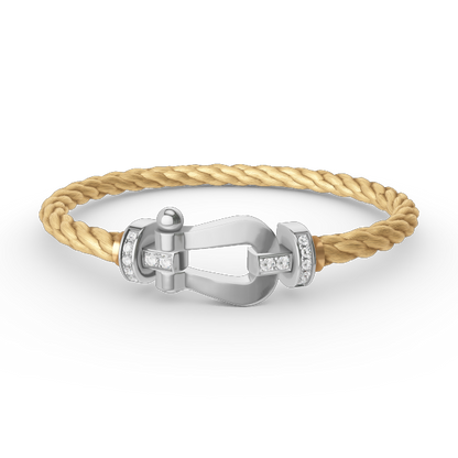 [Novalux]FORCE LARGE HORSESHOE HALF DIAMOND BRACELET - WHITE GOLD