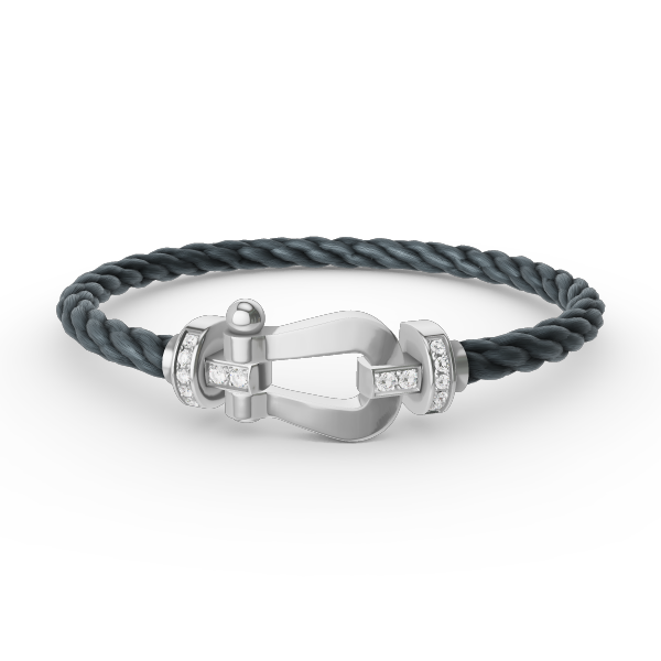 [Novalux]FORCE LARGE HORSESHOE HALF DIAMOND BRACELET - WHITE GOLD