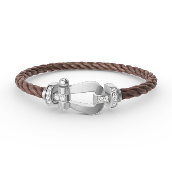 [Novalux]FORCE LARGE HORSESHOE HALF DIAMOND BRACELET - WHITE GOLD
