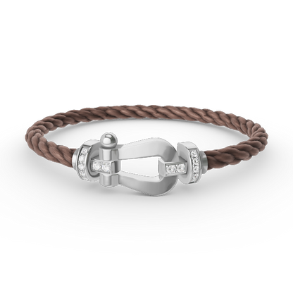 [Novalux]FORCE LARGE HORSESHOE HALF DIAMOND BRACELET - WHITE GOLD