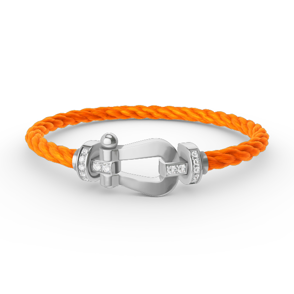 [Novalux]FORCE LARGE HORSESHOE HALF DIAMOND BRACELET - WHITE GOLD