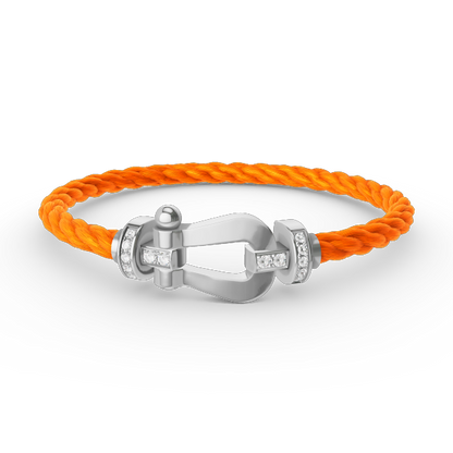 [Novalux]FORCE LARGE HORSESHOE HALF DIAMOND BRACELET - WHITE GOLD