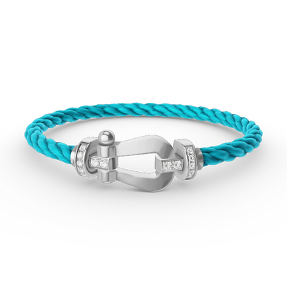 [Novalux]FORCE LARGE HORSESHOE HALF DIAMOND BRACELET - WHITE GOLD
