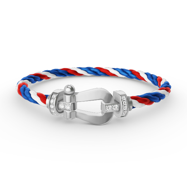 [Novalux]FORCE LARGE HORSESHOE HALF DIAMOND BRACELET - WHITE GOLD