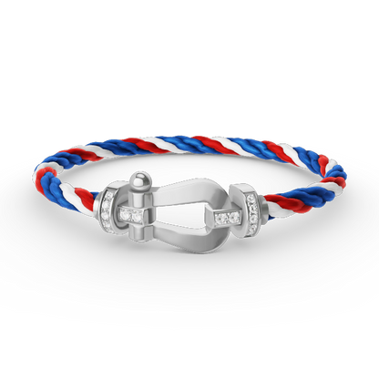[Novalux]FORCE LARGE HORSESHOE HALF DIAMOND BRACELET - WHITE GOLD
