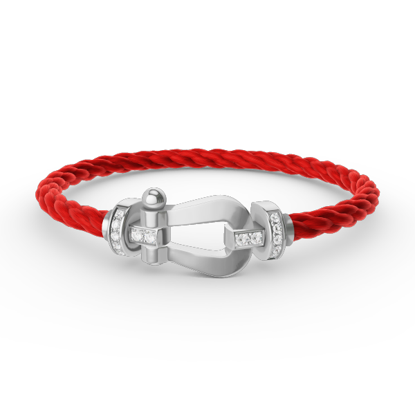 [Novalux]FORCE LARGE HORSESHOE HALF DIAMOND BRACELET - WHITE GOLD