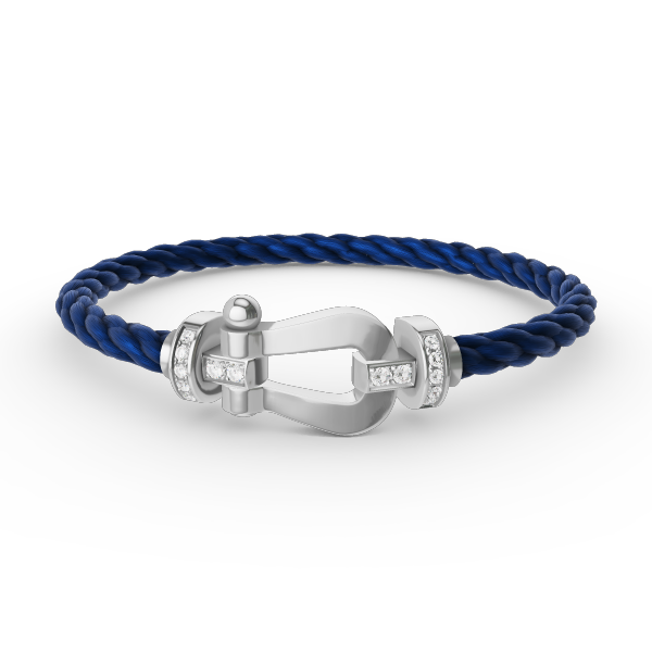[Novalux]FORCE LARGE HORSESHOE HALF DIAMOND BRACELET - WHITE GOLD