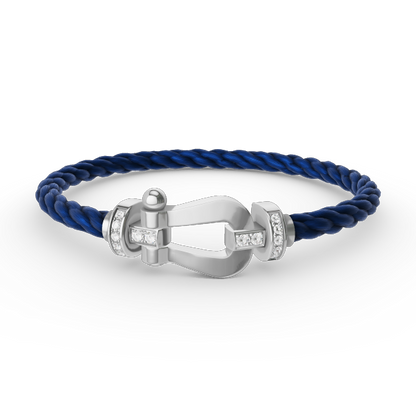 [Novalux]FORCE LARGE HORSESHOE HALF DIAMOND BRACELET - WHITE GOLD