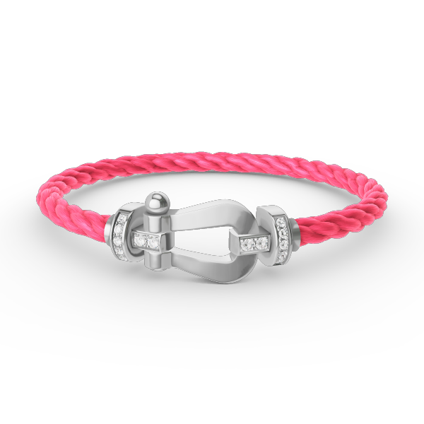 [Novalux]FORCE LARGE HORSESHOE HALF DIAMOND BRACELET - WHITE GOLD