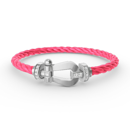 [Novalux]FORCE LARGE HORSESHOE HALF DIAMOND BRACELET - WHITE GOLD